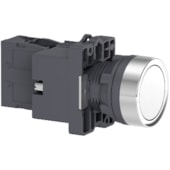 BOTAO 22MM PLAST LUM LED 24CC/CA 1NA BRANCO