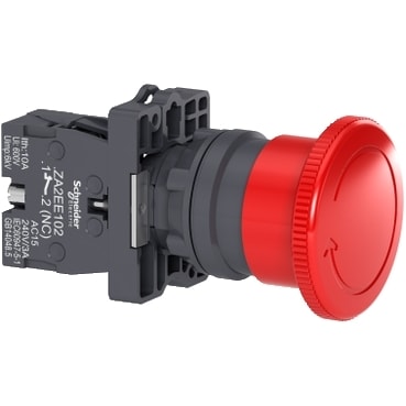 Botão 22MM Plástico Emergência D40MM Girar para Destravar Vermelho