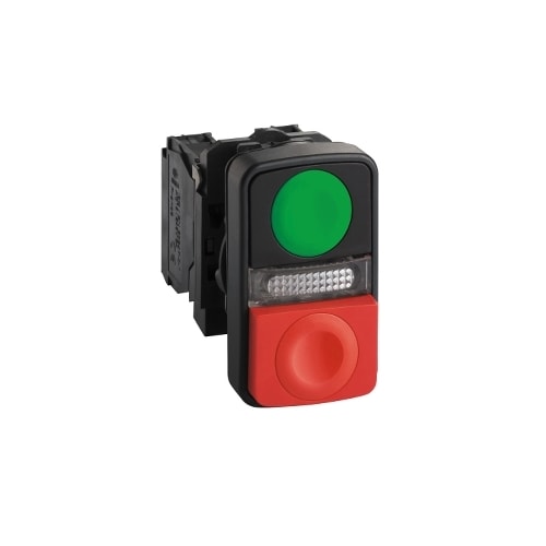 Botão Duplo Ø22 mm 1NA+1NF Comando com Sinaleiro LED 230 V CA XB5AW7A3740M5 Schneider Electric