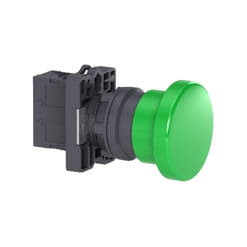 Botão Ø22 mm Plástico Cogumelo Pulsador Ø40 mm 1NA Verde XA2EC31 Schneider Electric