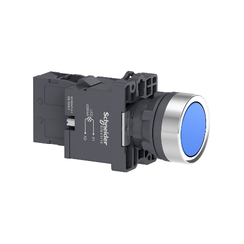 Botão Ø22 mm Plástico Iluminado LED 220 V CA 1NA Azul XA2EW36M1 Schneider Electric