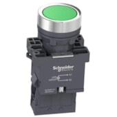Botão Ø22 mm Plástico Iluminado LED 220 V CA 1NA Verde XA2EW33M1 Schneider Electric