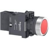 Botão Ø22 mm Plástico Iluminado LED Vermelho 220 V CA 1NA XA2EW34M1 Schneider Electric