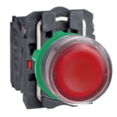 Botão Ø22 mm Plástico LED 24 V CA/CC 1NA+1NF Vermelho XB5AW34B5 Schneider Electric