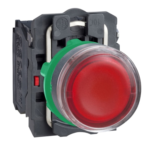 Botão Ø22 mm Plástico LED 24 V CA/CC 1NA+1NF Vermelho XB5AW34B5 Schneider Electric