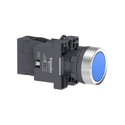 Botão Ø22 mm Plástico Luminoso LED 24 V CC/CA 1NA Azul XA2EW36B1 Schneider Electric