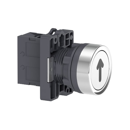 Botão Ø22 mm Retorno por Mola 1NA Branco Gravação "Seta" XA2EA3341 Schneider Electric