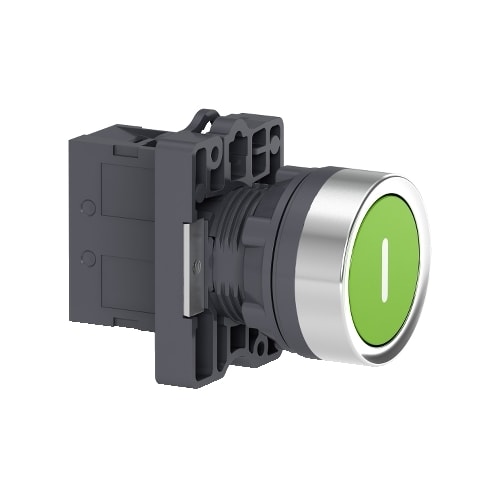 Botão Ø22 mm Retorno por Mola 1NA Verde Gravação "I" XA2EA3311 Schneider Electric