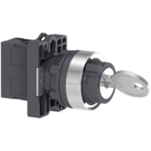 Comutador com Chave Ø22 mm Plástico 2 Posições Fixas com Retirada à Esquerda 1NA XA2EG21 Schneider Electric