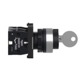 Comutador com Chave Ø22 mm Plástico 3 Posições Fixas com Retirada à Esquerda/Direita 2NA XA2EG03 Schneider Electric