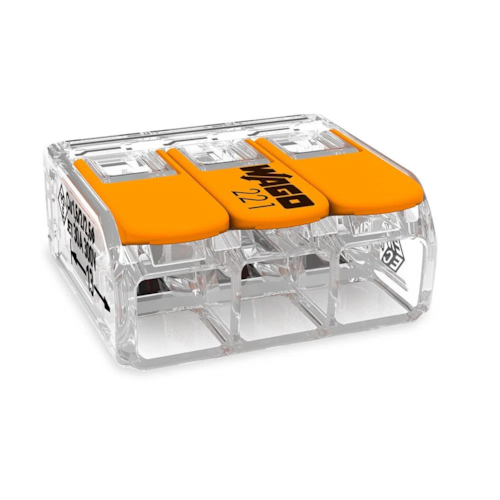Conector 0,5 a 6 mm² 41A 3 Vias 221-613 WAGO
