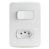 Conjunto de Interruptor e Tomada 10 A 250 V 4x2 Miluz Branco S3B69040 Schneider Electric