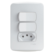 Conjunto de Interruptor e Tomada 10 A 250 V 4x2 Miluz Branco S3B69050 Schneider Electric