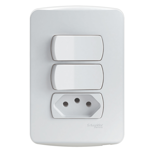 Conjunto de Interruptor e Tomada 10 A 250 V 4x2 Miluz Branco S3B69050 Schneider Electric