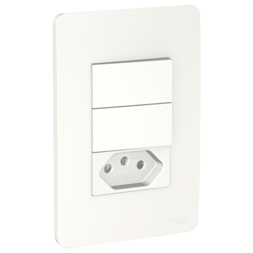 Conjunto de Interruptor e Tomada 10 A 250 V Orion Essence Branco S71333104 Schneider Electric