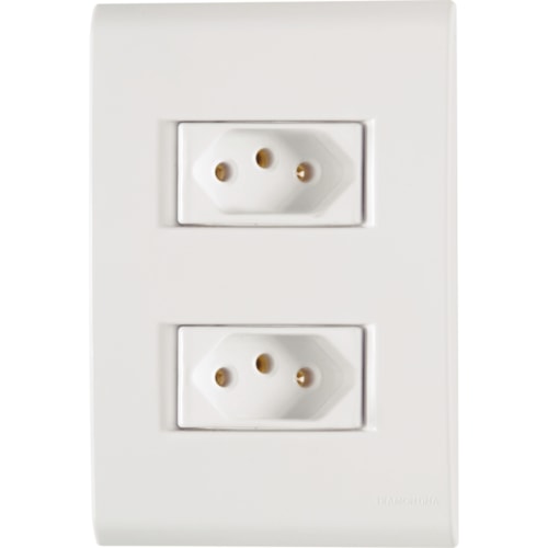 Conjunto de Tomada 2P+T Dupla 20 A 250 V Liz Branco 57170/266 Tramontina