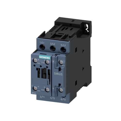 Contator Tripolar 7A 24VCC 1NA+1NF 3RT20261BB400CC0 Siemens
