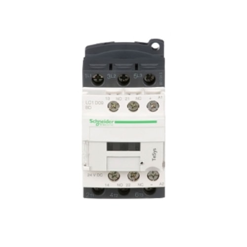 Contator Tripolar 9 A Bobina 24 V CA 50/60 Hz 1NA + 1NF LC1D09B7 Schneider