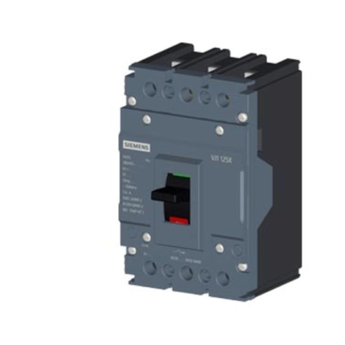 Disjuntor Caixa Moldada Fixo Tripolar 125 A 18 kA/380 V 3VJ1012-1DA32-0AA0 Siemens