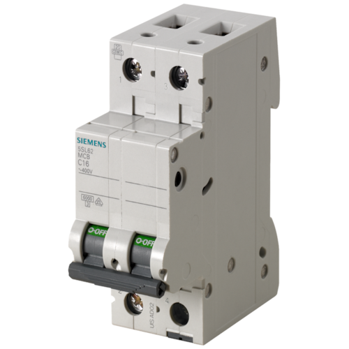 Disjuntor Mini Bipolar 25A 220/380VCA Curva C 4,5KA 5SL32257MB Siemens.