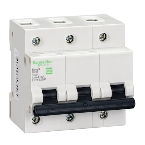 Disjuntor Tripolar 100 A 4.5 kA Curva C EZ9F33391 Schneider Electric
