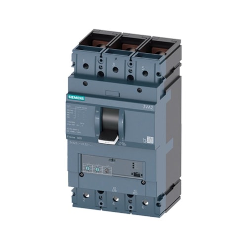 Disjuntor Tripolar 400 A 55 kA 380 V ETU320 LI3VA23 3VA2340-5HL32-0AA0 Siemens