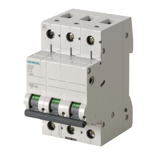 Disjuntor Tripolar 63 A Curva C 5SL6363-7MB Siemens