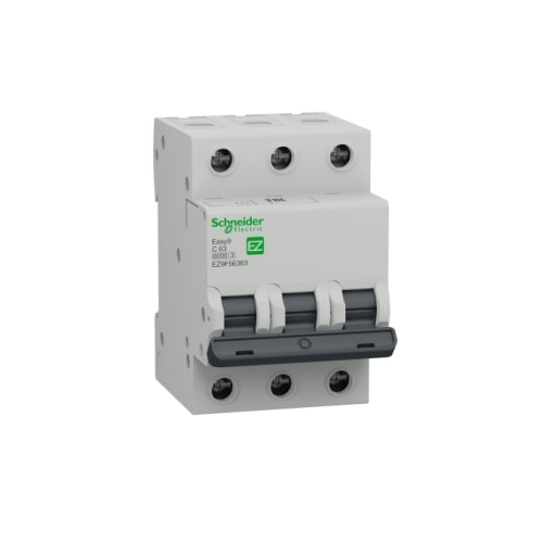 Disjuntor Tripolar 63A Curva C 6KA 380V EZ9F56363 Schneider