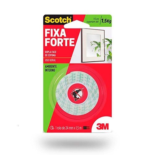 FITA DUPLA FACE SCOTCH ESPUMA FIXA FORTE 24MMX1,5M HB004613186 | 3M