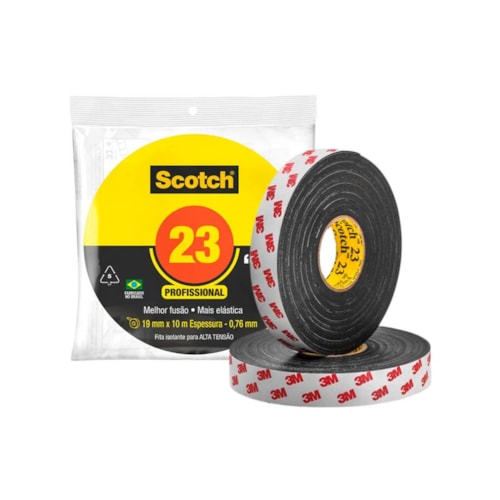 Fita Isolante Scotch 23BR Autofusão Preto 19MMX10M H0002185603 - 3M