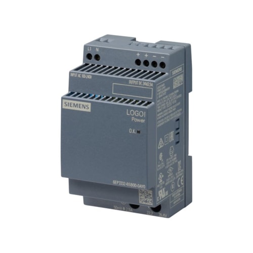Fonte De Alimentação Estabilizada Monofásico LOGO 8 100-240VCA 24VCC 2,5A 6EP33326SB000AY0 Siemens