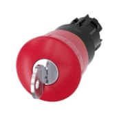 Frontal de Botão de Emergência Ø40 mm Plástico com Chave Ronis 3SU1000-1HF20-0AA0 Siemens