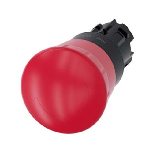Frontal de Botão de Emergência Ø40 mm Plástico com Destravamento por Giro 3SU1000-1HB20-0AA0 Siemens