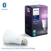 Lâmpada Smart Philips Hue E27 White e Color 9W - Iluminação Inteligente Wi-Fi e Bluetooth | PHILIPS