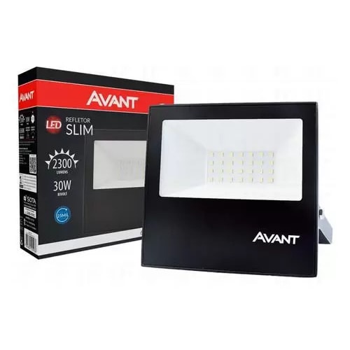 Refletor LED Slim 30W 6500K Bivolt IP65 Preto 259301378 - Avant