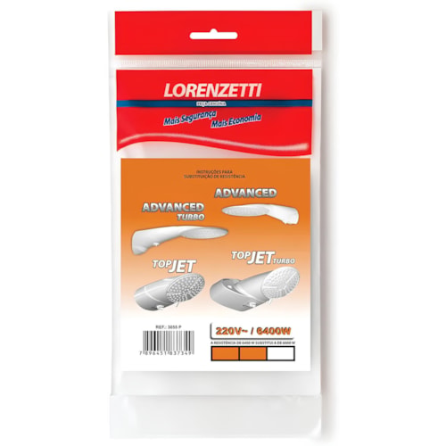 Resistência 3055-P para Ducha Advanced Multitemperaturas 220 V 6400 W 7589061 Lorenzetti