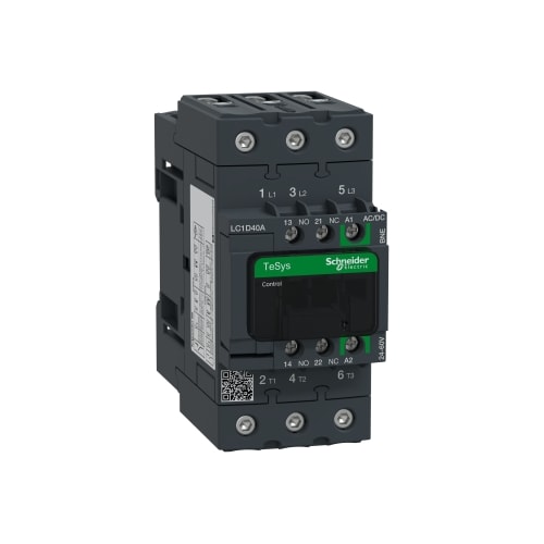 Tesys D Contactor Tripolar  40A AC3 UP TO 440V COIL 24...60V AC/DC Evlink LC1D40ABNE Schneider