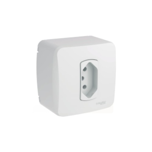 Tomada Elétrica 2P+T 20 A 250 V de Sobrepor Miluz Branco S3B66350 Schneider Electric